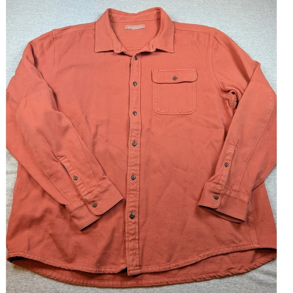 Outerknown Blanket Shirt Mens XXL Terracotta Orange Organic Cotton Button Up